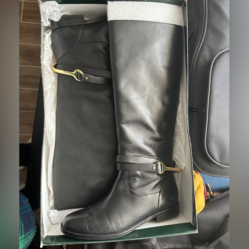 Lauren Ralph Lauren Black Heeled Boots Used